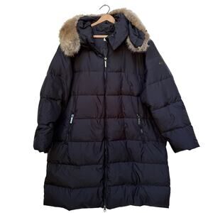 Michael Michael Kors 3X Black Puffer Coat Faux Fur Hood Down Fill